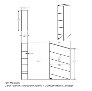 50112 | Pipette Storage Bin Clear 4 Compartments